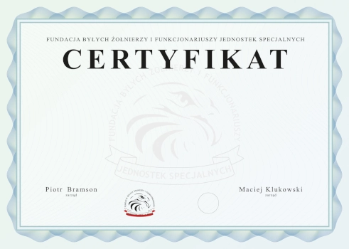 Certyfikat Fundacja JS